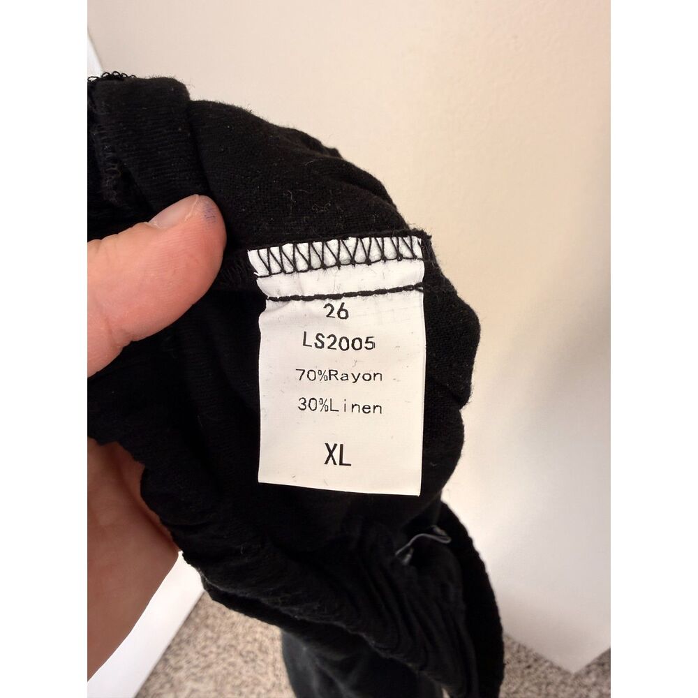LILLUSORY Black Linen Blend Wide Leg Pants - Size XL - Picture 7 of 10